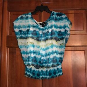 🌸Semi-Sheer Watercolor Blouse